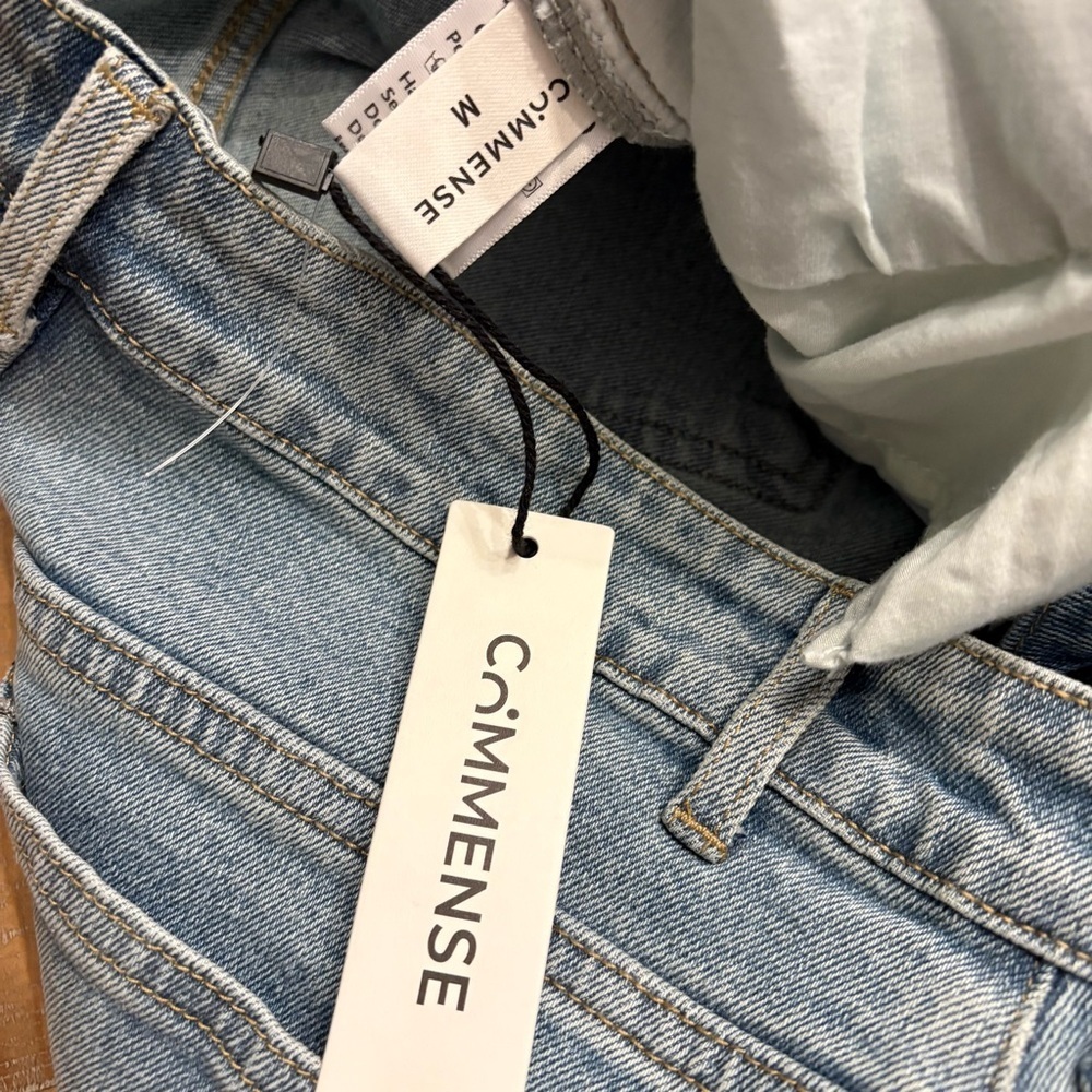 Commence Asymmetric Waist Wide-Leg Jeans Light Wash Size Medium - Picture 8 of 9